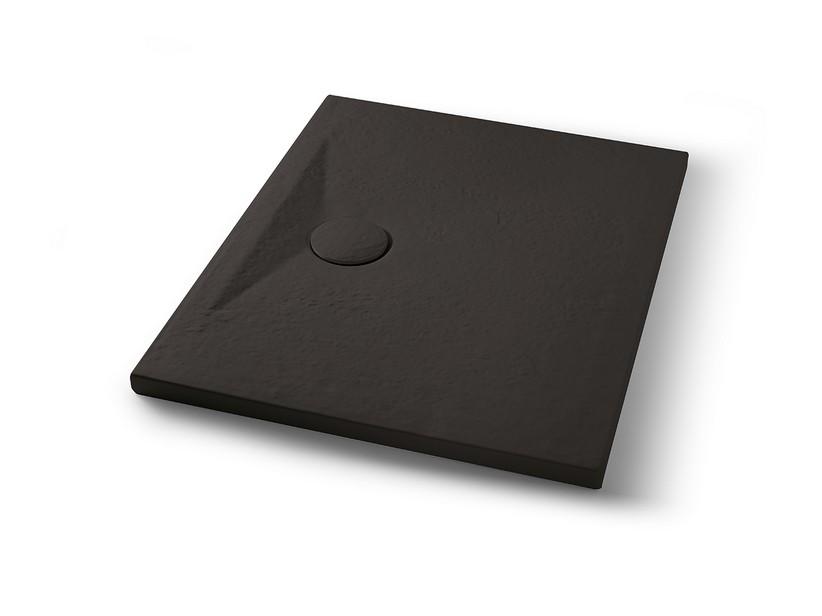 Receveur de douche Appia 90x70 cm céramique effet pierre graphite mat | IperCeramica