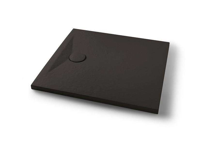 Receveur de douche Appia 90x90 cm céramique effet pierre graphite mat | IperCeramica