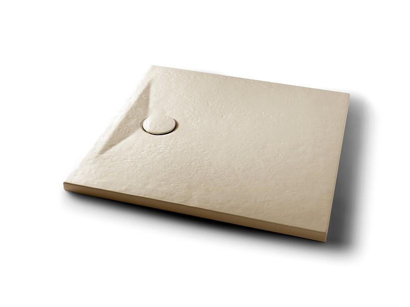 Receveur de douche Appia 90x90 cm céramique effet pierre beige mat | IperCeramica