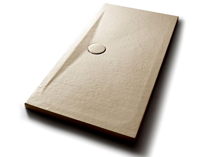 Receveur de douche Appia 140x70 cm céramique effet pierre beige mat | IperCeramica