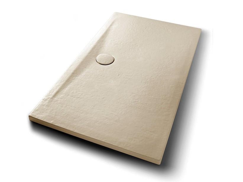 Receveur de douche Appia 140x80 cm céramique effet pierre beige mat | IperCeramica