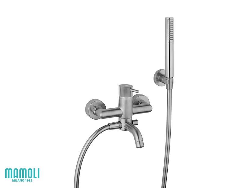 Mitigeur monocommande externe pour baignoire Gretha laiton effet inox brossé | IperCeramica