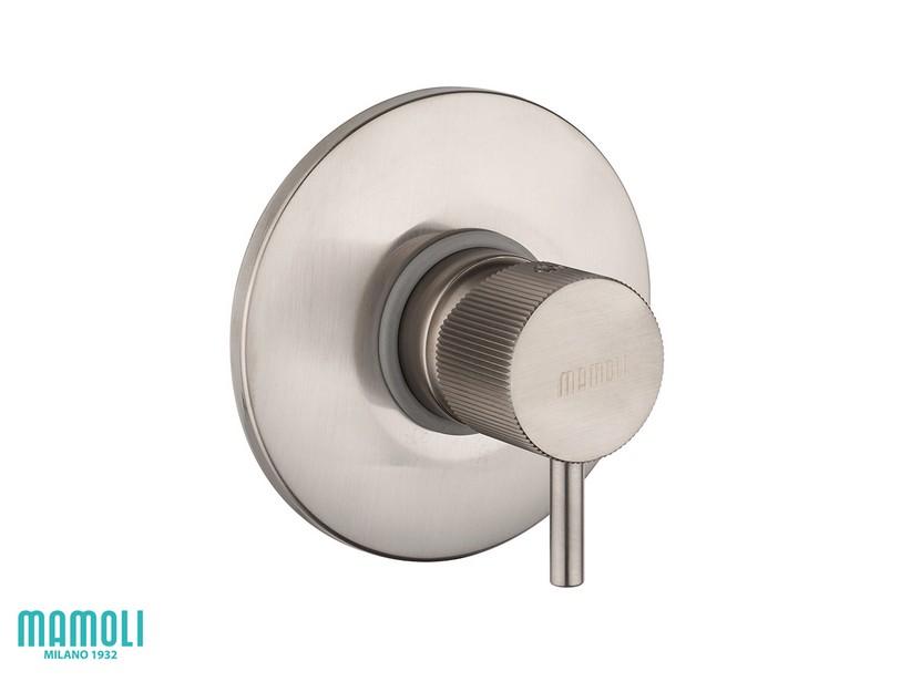 Plaque externe pour mitigeur de douche encastré Gretha à 1 voie laiton effet inox brossé | IperCeramica