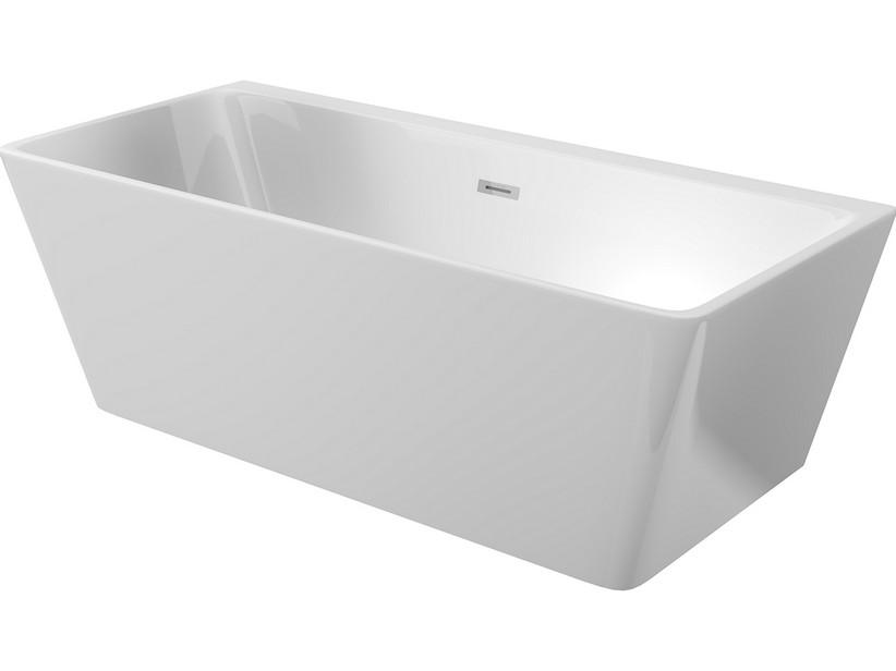 Baignoire adossée au mur avec pieds Hiacynt 160x75x58 cm blanc brillant | IperCeramica