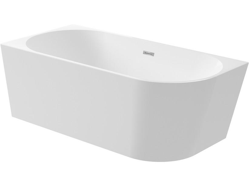 Baignoire d’angle gauche avec pieds Silia 160x75x58 cm blanc brillant | IperCeramica