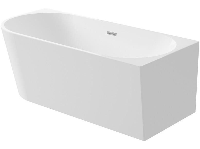 Baignoire d’angle droit avec pieds Silia 160x75x58 cm blanc brillant | IperCeramica