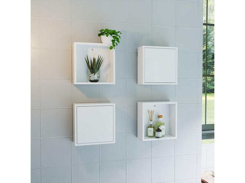 Étagère cube avec 1 porte Gardenia finition blanc | IperCeramica