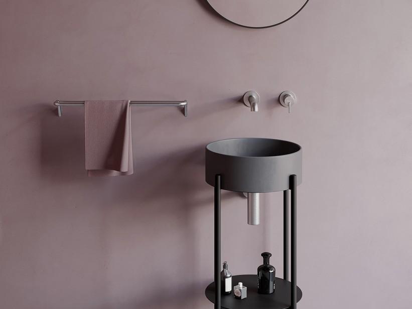 Vasque à poser Silia Ø36 cm granite gris anthracite | IperCeramica