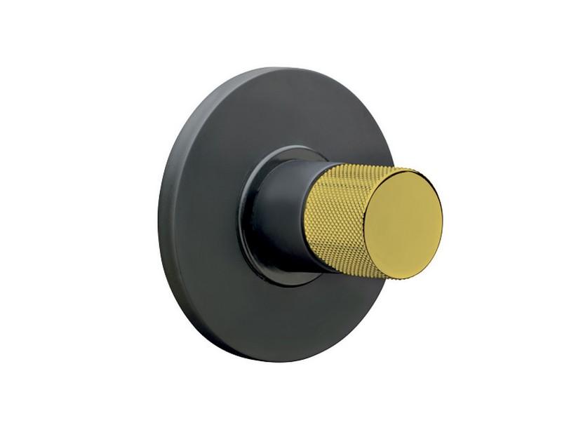 Mitigeur de douche encastré Dalila monocommande noir mat avec inserts en PVD or satiné | IperCeramica