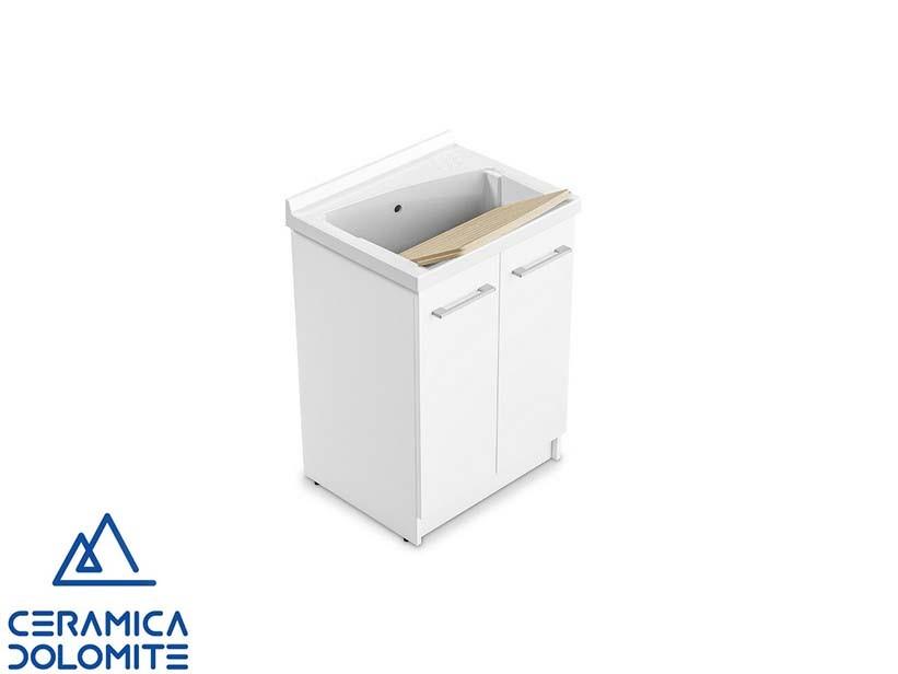 Meuble bac à laver REVINE 61x50 cm avec 2 portes et lavabo en céramique blanc | IperCeramica