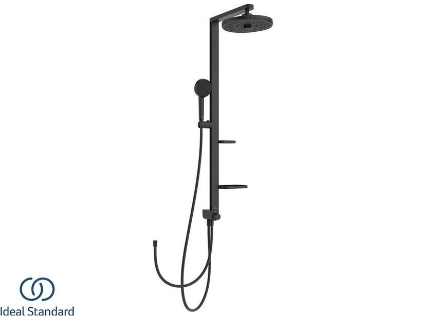 Colonne de douche Ideal Standard® Alu+ pommeau et douchette 2 fonctions noir soie | IperCeramica