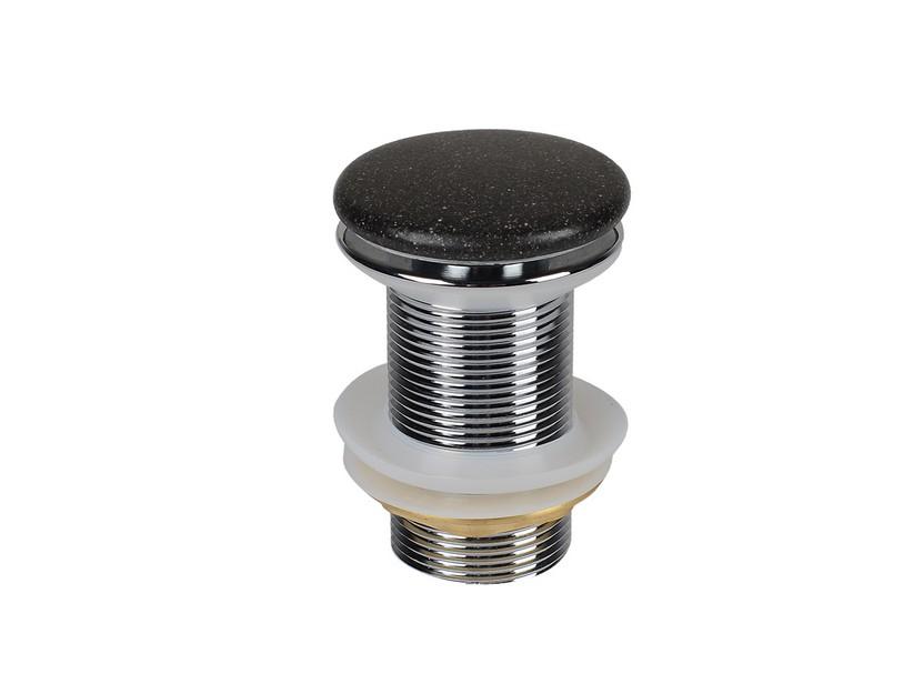 Bonde de lavabo Clic-Clac Roughstone sans trop-plein en résine et ciment finition granit foncé | IperCeramica