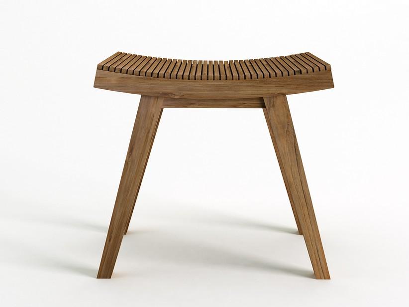 Tabouret salle de bains LOMBOK 4 pieds en Teck massif naturel | IperCeramica