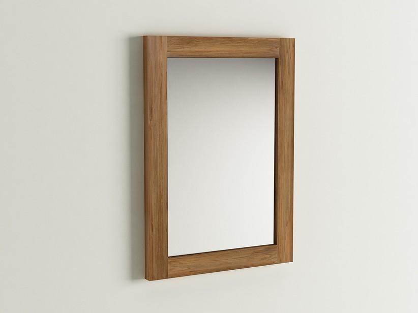 Miroir de salle de bains LOMBOK 50x70 cm avec cadre en Teck massif naturel | IperCeramica