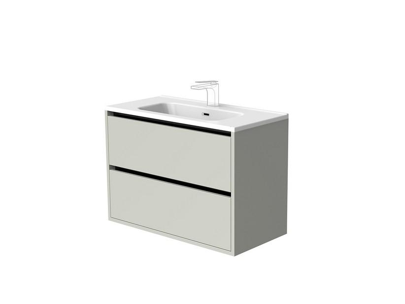 Meuble sous-vasque de salle de bains CAMPIGLIO 80/P39 cm 2 tiroirs taupe mat | IperCeramica