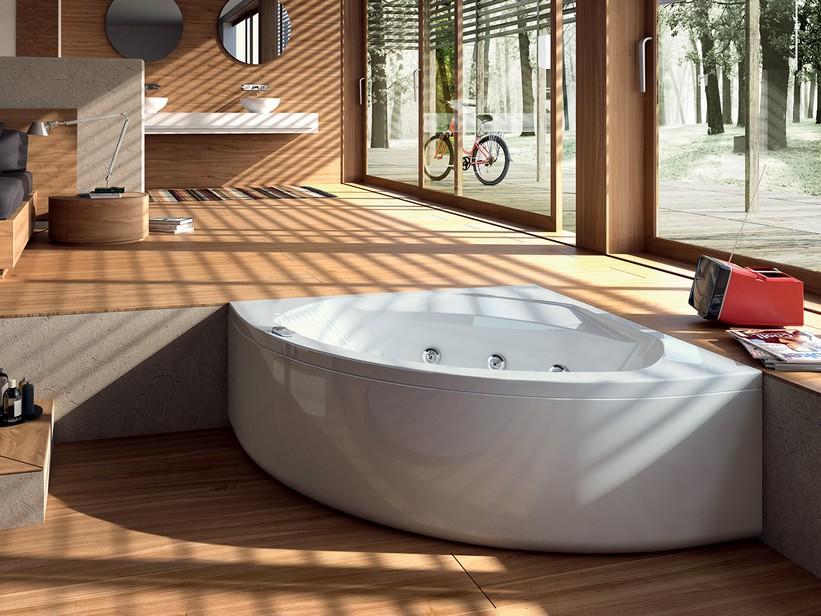 Baignoire balnéo Joy 140x140 cm panneau en angle | IperCeramica