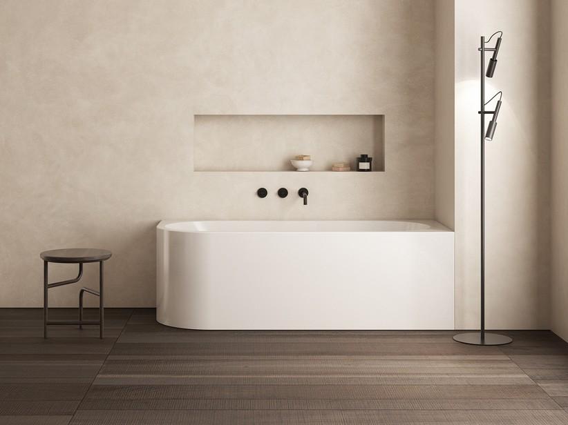 Baignoire d’angle droit Nives 170x70 cm blanc mat | IperCeramica