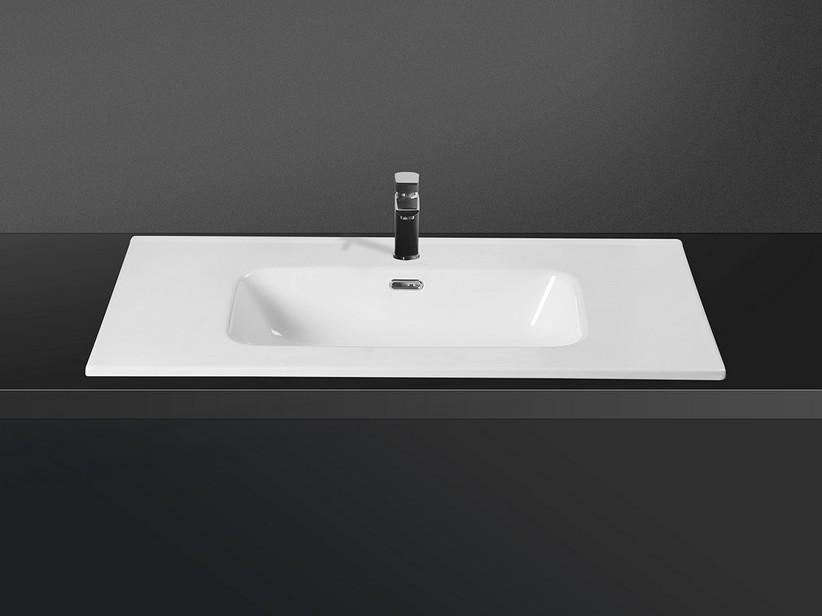 Lavabo Smart Unitop 91x46,5 cm en céramique blanc brillant | IperCeramica