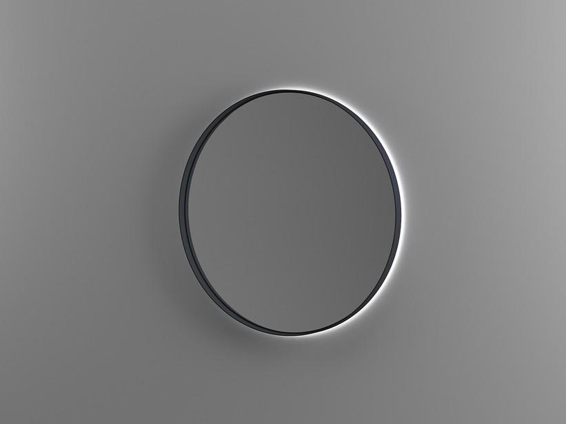 Miroir de salle de bains Ghost LED Ø80 noir mat | IperCeramica