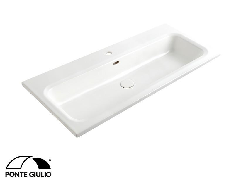Lavabo Omnia 100 cm en porcelaine blanc | IperCeramica