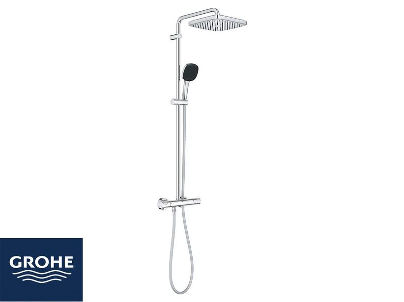 Colonne de douche Grohe® Vitalio Start Cube 250 avec douchette 110 et mitigeur thermostatique chrome | IperCeramica