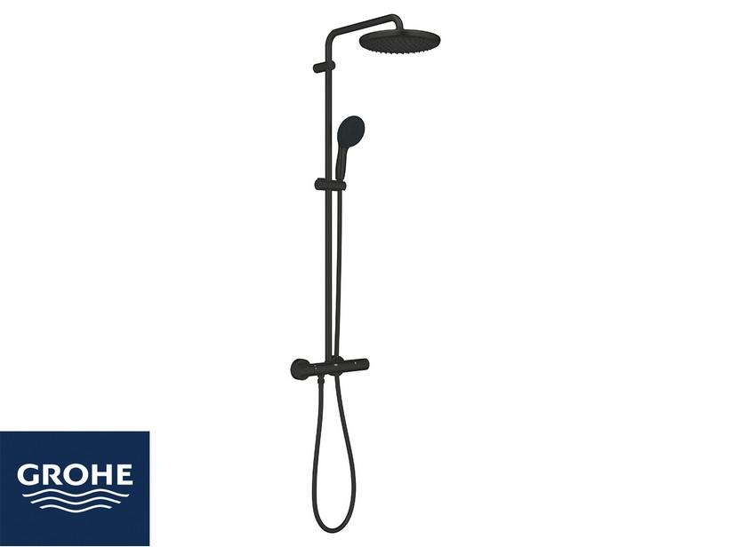 Colonne de douche Grohe® Vitalio Start 250 avec douchette 110 et mitigeur thermostatique noir mat | IperCeramica