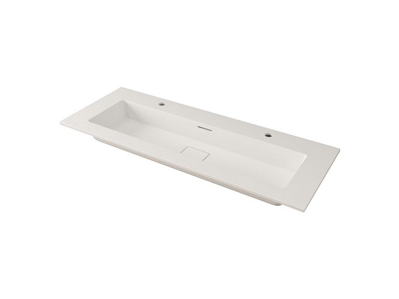 Lavabo Unitop Unika 121x46 cm vasque centrale en résine blanc mat | IperCeramica
