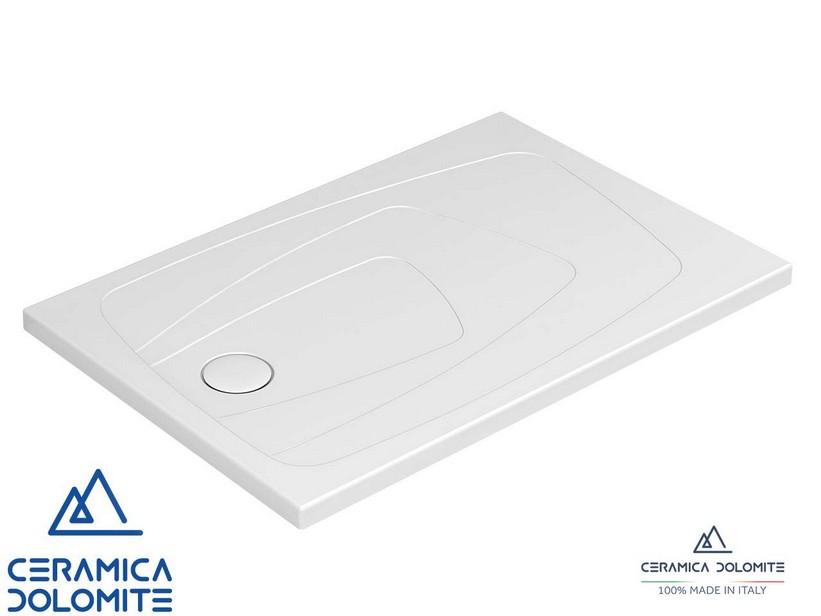 Receveur de douche Dolomite Oltre 80x120 H4 évacuation à gauche céramique blanc | IperCeramica