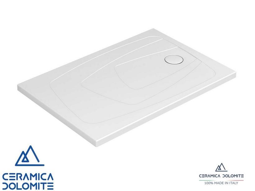Receveur de douche Dolomite Oltre 80x120 H4 évacuation à droite céramique blanc | IperCeramica
