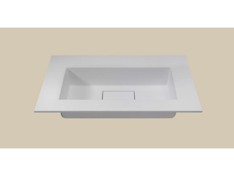 Lavabo Unitop HIDE P46 81x46,5 cm vasque centrale en résine blanc brillant | IperCeramica