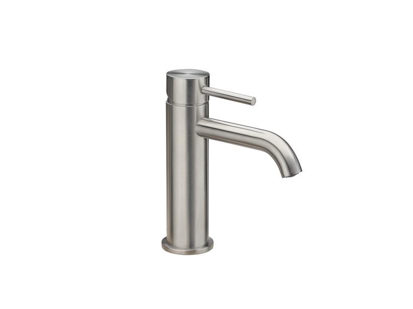 Mitigeur pour lavabo Petra inox 316 monocommande sans bonde en acier brossé | IperCeramica
