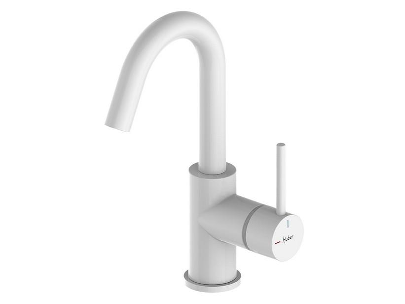 Mitigeur pour lavabo avec poignée latérale Bora monocommande blanc mat | IperCeramica