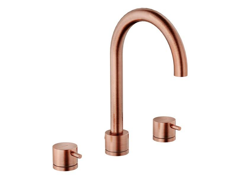 Mélangeur pour lavabo 3 trous Bora cuivre brossé | IperCeramica