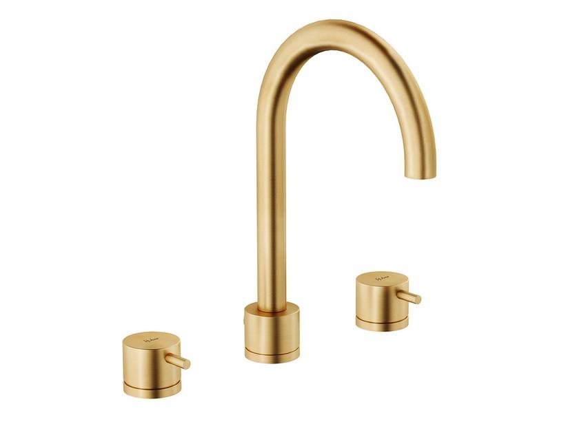 Mélangeur pour lavabo 3 trous Bora or brossé | IperCeramica