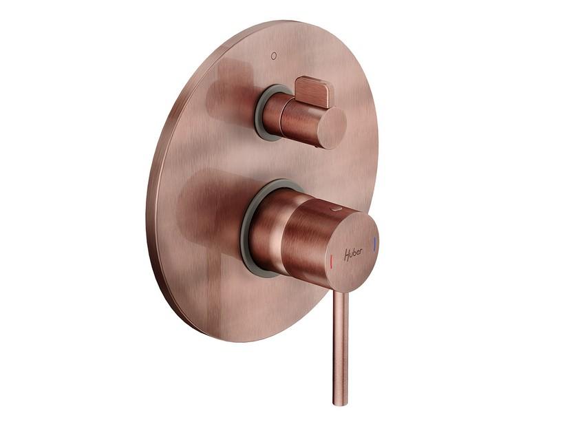 Mitigeur encastré pour douche 2 voies Bora monocommande cuivre brossé | IperCeramica