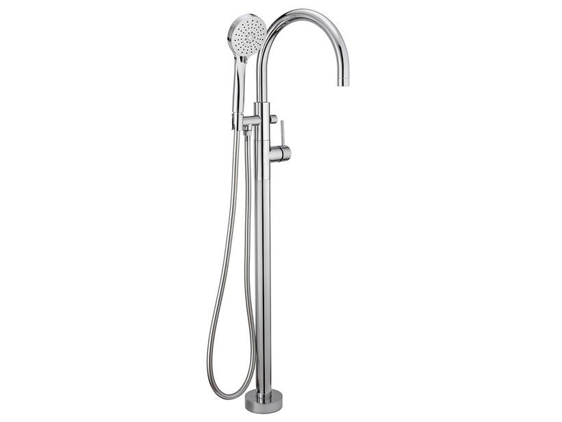Mitigeur pour baignoire îlot Bora monocommande avec support douchette chrome | IperCeramica