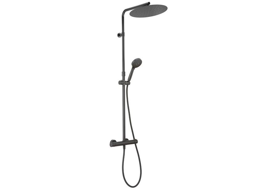 Colonne de douche avec mitigeur thermostatique 2 fonctions Bora noir mat | IperCeramica
