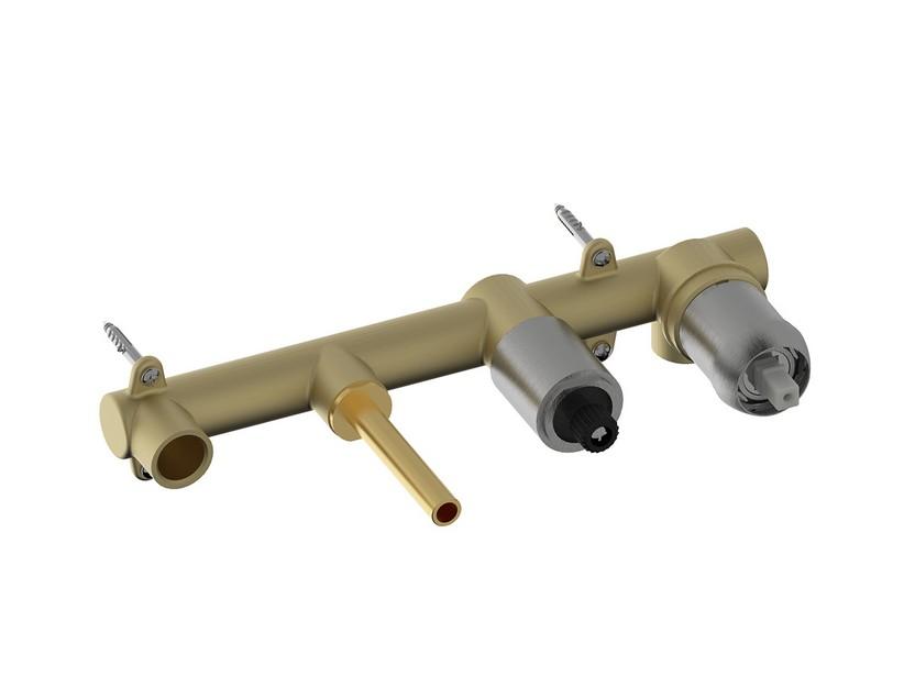 Corps encastré pour baignoire universel 2 voies Soulinox en acier inoxydable brossé | IperCeramica