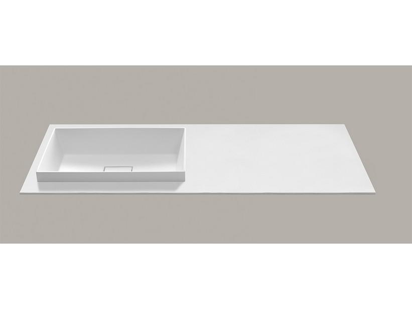 Lavabo Unitop STAR avec vasque semi-encastrée gauche 120,5x51,5 blanc mat | IperCeramica
