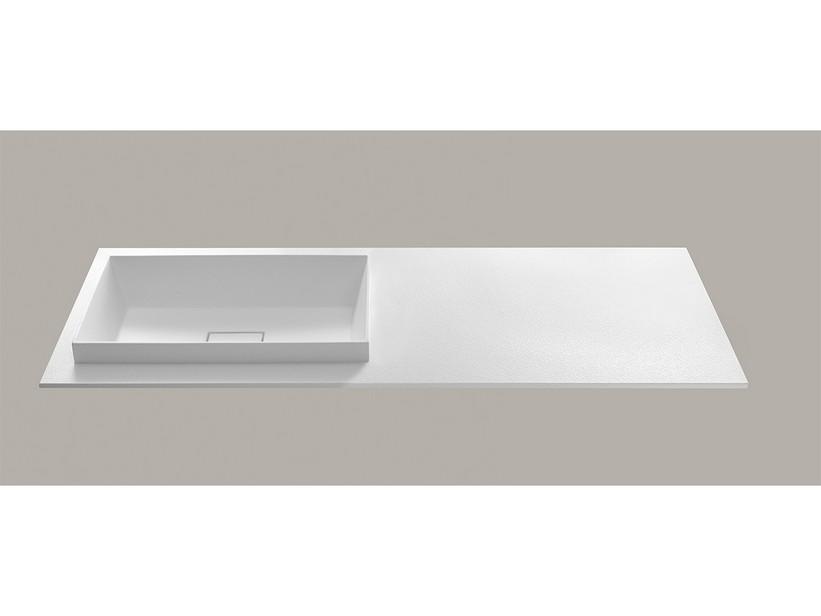 Lavabo Unitop STAR avec vasque semi-encastrée gauche 120,5x51,5 blanc effet pierre | IperCeramica