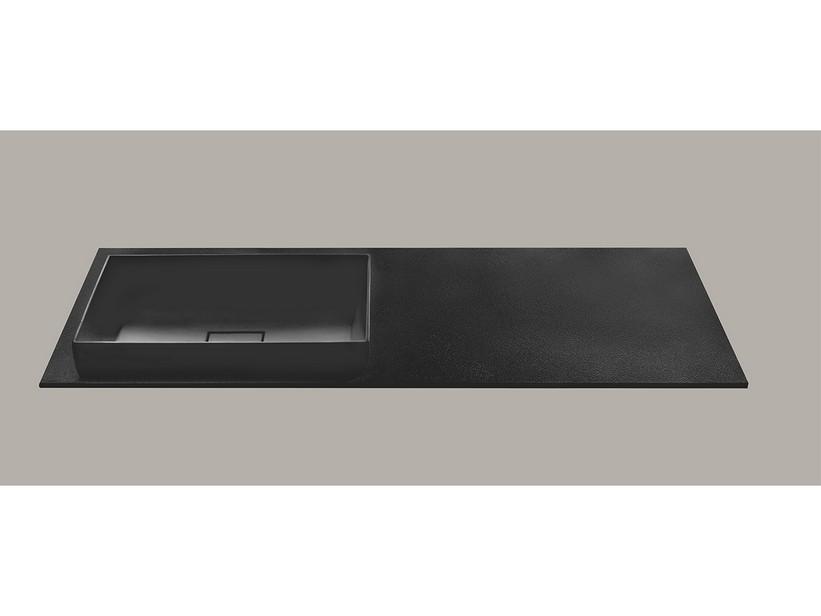 Lavabo Unitop STAR avec vasque semi-encastrée gauche 120,5x51,5 noir effet pierre | IperCeramica