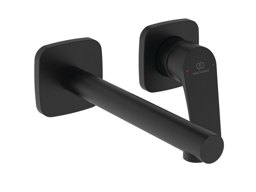 Mitigeur de lavabo mural Ceralife C monocommande noir soie | IperCeramica
