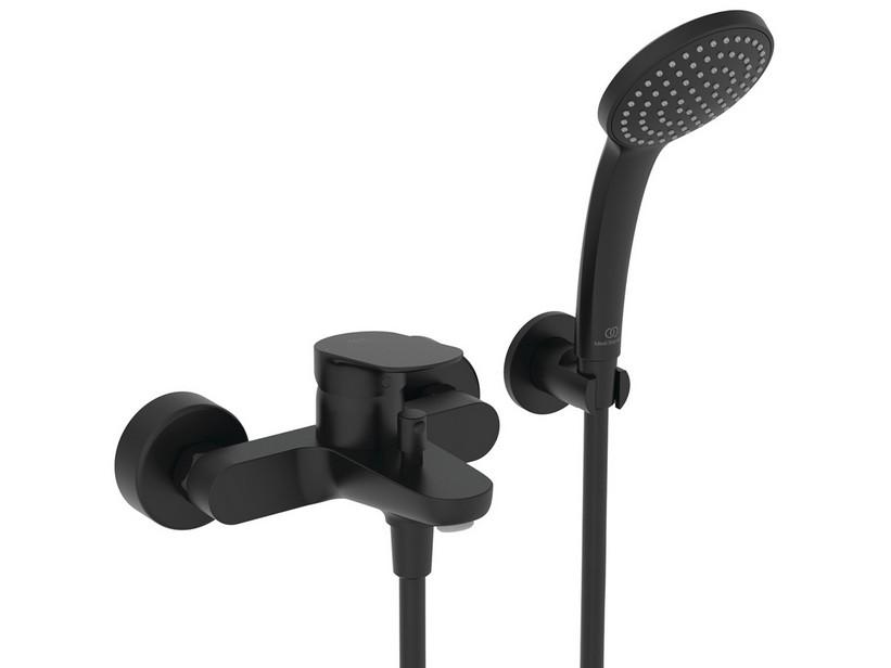 Mitigeur de baignoire/douche externe avec douchette Ceralife O noir soie | IperCeramica