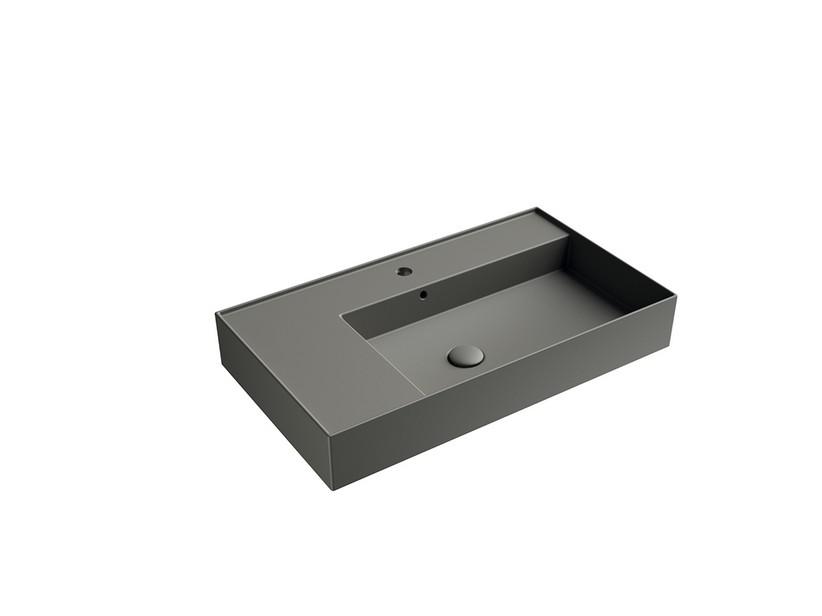 Lavabo Unitop Twenty vasque droite 81x46 cm gris mat | IperCeramica