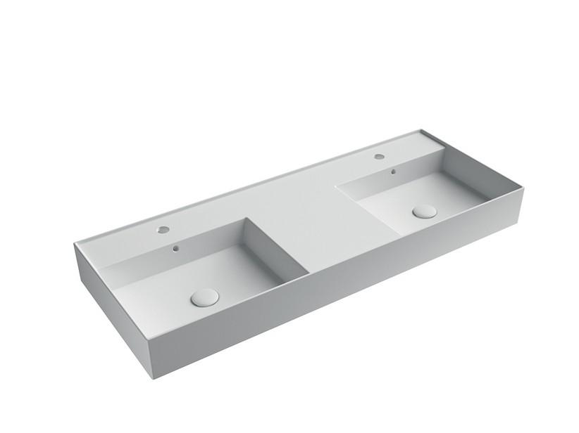Lavabo Unitop Twenty double vasque 121x46 cm blanc mat | IperCeramica