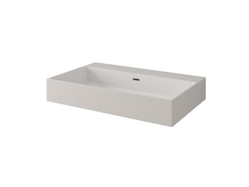 Lavabo Faro 71x46 cm sans trou pour mitigeur en résine blanc mat | IperCeramica