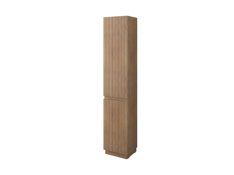 Colonne à poser FARO deux portes 35xH185 cm cannelée chêne tabac | IperCeramica