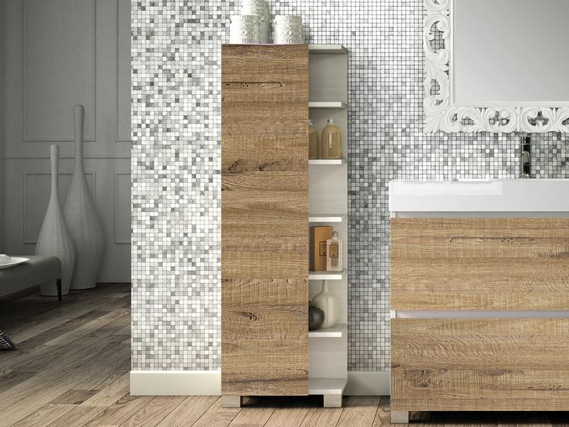 Colonne de salle de bains Qubo ouvert blanc Matrix/Sherwood avec pieds | IperCeramica