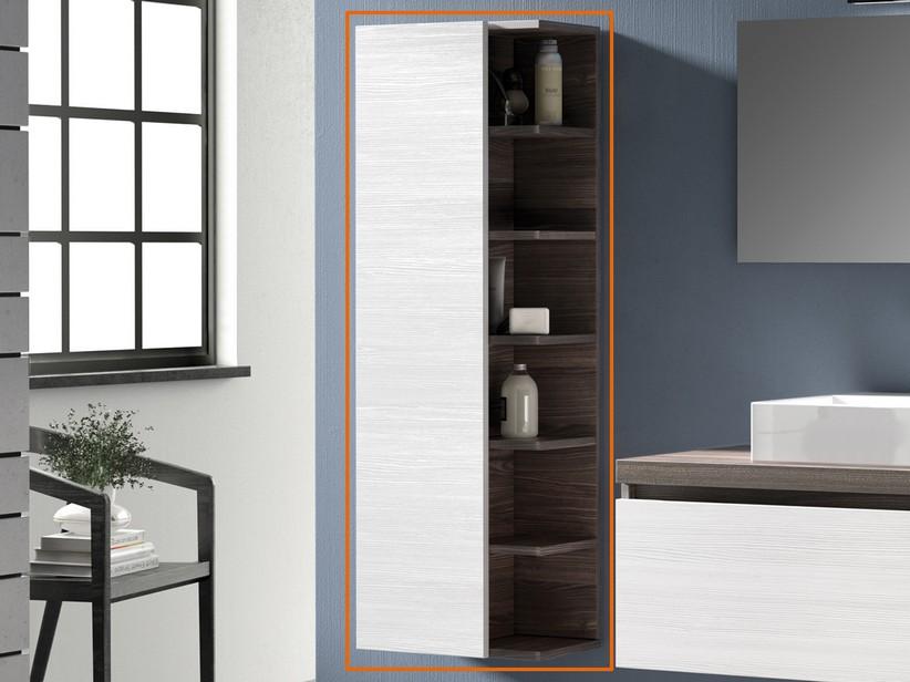 Colonne de salle de bains Qubo ouvert Olmo lave/blanc Matrix | IperCeramica