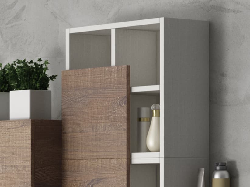 Placard de salle de bains Qubo carré ouvert h45 cm. blanc Matrix/Sherwood | IperCeramica